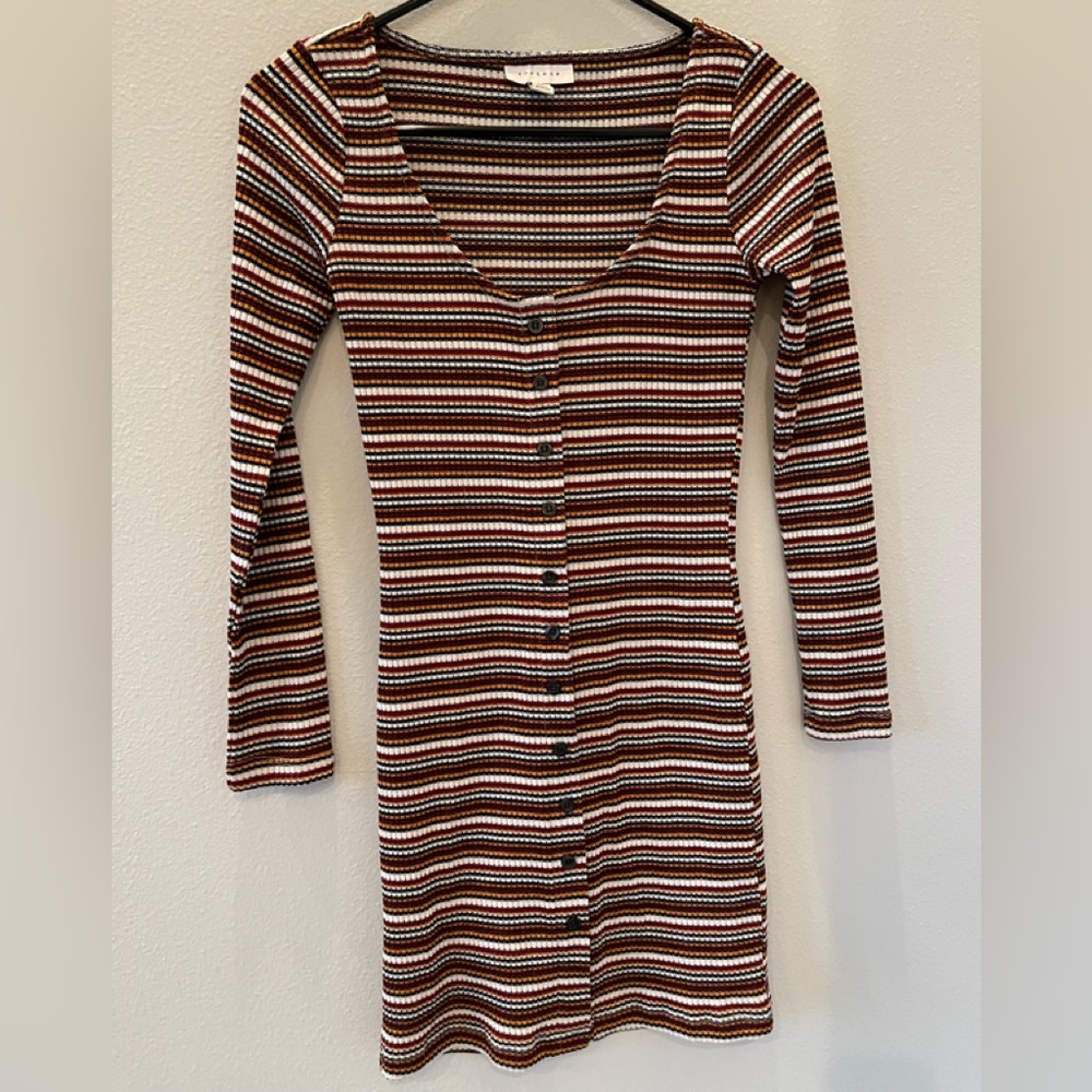TOPSHOP striped sweater dress.